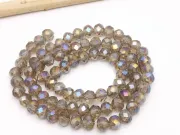 Margele cristal rondel fatetat 6x4mm gri AB (sirag)