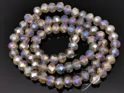 Margele cristal rondel fatetat 6x4mm gri AB (sirag)