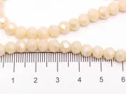 Margele cristal rondel fatetat 6x4mm crem opac AB (sirag)