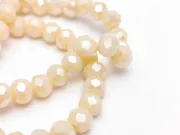 Margele cristal rondel fatetat 6x4mm crem opac AB (sirag)