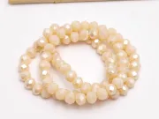 Margele cristal rondel fatetat 6x4mm crem opac AB (sirag)