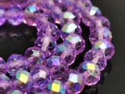 Margele cristal rondel fatetat 6x4mm mov violet AB (sirag)
