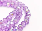 Margele cristal rondel fatetat 6x4mm mov violet AB (sirag)