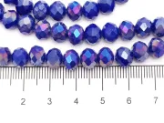 Margele cristal rondel fatetat 8x6mm blue opac AB (sirag)