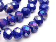 Margele cristal rondel fatetat 8x6mm blue opac AB (sirag)