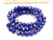 Margele cristal rondel fatetat 8x6mm blue opac AB (sirag)