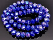 Margele cristal rondel fatetat 8x6mm blue opac AB (sirag)