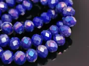 Margele cristal rondel fatetat 8x6mm blue opac AB (sirag)