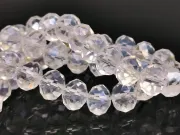 Margele cristal rondel fatetat 8x6mm transparent AB (sirag)