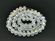 Margele cristal rondel fatetat 8x6mm transparent AB (sirag)