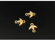 Link cubic zirconia auriu randunica 8x6.5x1.5mm roz