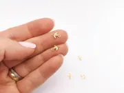 Link cubic zirconia auriu randunica 8x6.5x1.5mm roz