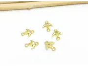 Link cubic zirconia auriu randunica 8x6.5x1.5mm roz