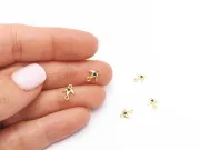 Link cubic zirconia auriu randunica 8x6.5x1.5mm albastru