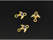 Link cubic zirconia auriu randunica 8x6.5x1.5mm albastru