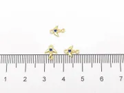 Link cubic zirconia auriu randunica 8x6.5x1.5mm albastru