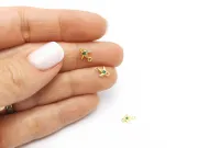 Link cubic zirconia auriu randunica 8x6.5x1.5mm verde