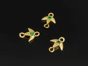 Link cubic zirconia auriu randunica 8x6.5x1.5mm verde