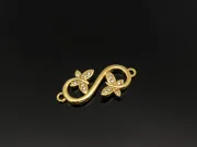 Link cubic zirconia infinit cu fluturi 23x12mm auriu