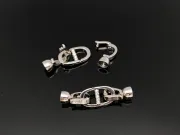 Inchizatoare cubic zirconia 32x8mm argintiu