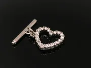 Inchizatoare cubic zirconia toggle 14x12mm inima