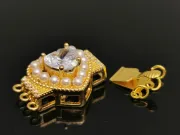 Inchizatoare cubic zirconia multisir cu 3 bucle 28x16x10mm auriu