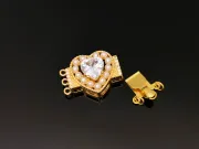 Inchizatoare cubic zirconia multisir cu 3 bucle 28x16x10mm auriu