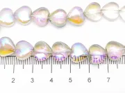 Margele sticla inima electroplacate 10mm iris gri mov (sirag)