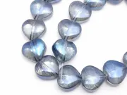 Margele sticla inima electroplacate 10mm iris gri albastru inchis (sirag)