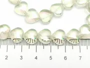 Margele sticla inima electroplacate 10mm galben lime AB (sirag)