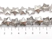Margele sticla electroplacat stea 13x12mm gri metalic (sirag)