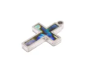 Pandantiv scoica Paua cruce 17x11mm