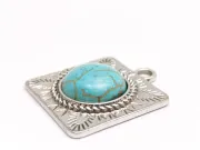 Pandantiv turcoaz patrat 28x24mm