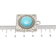 Pandantiv turcoaz patrat 28x24mm