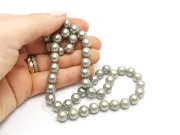 Sirag perle tip mallorca 8mm gri deschis