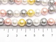 Sirag Perle tip mallorca 8mm mix gri roz auriu