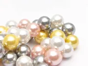 Sirag Perle tip mallorca 8mm mix gri roz auriu