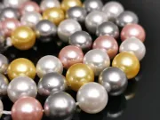 Sirag Perle tip mallorca 8mm mix gri roz auriu