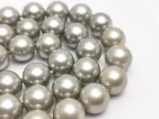 Sirag perle tip mallorca 8mm gri deschis