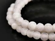 Sirag agate frosted 4mm alb grizonat