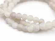 Sirag agate frosted 4mm alb grizonat