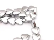 Sirag hematit inima 8x8mm argintiu
