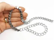 Sirag hematit inima 8x8mm argintiu