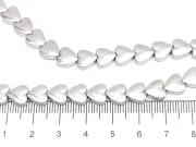 Sirag hematit inima 8x8mm argintiu