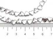 Sirag hematit inima 6x6mm argintiu deschis