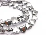 Sirag hematit inima 6x6mm argintiu deschis