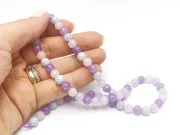 Sirag mix de Ametist, Cuart si Aquamarin sfere 6mm