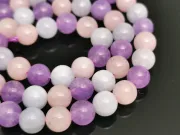 Sirag mix de Ametist, Cuart si Aquamarin sfere 6mm