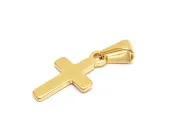 Charm otel inoxidabil 304 auriu cruce 18x12x1.5mm
