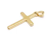 Charm otel inoxidabil 304 auriu placat IP cruce 33x19x2mm
